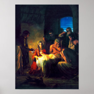 Poster La naissance de Jésus par Carl Bloch