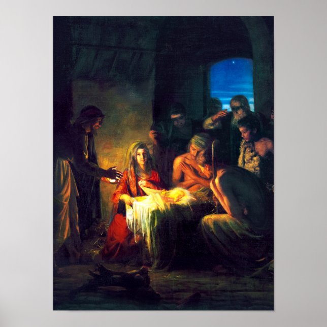 Poster La naissance de Jésus par Carl Bloch (Devant)