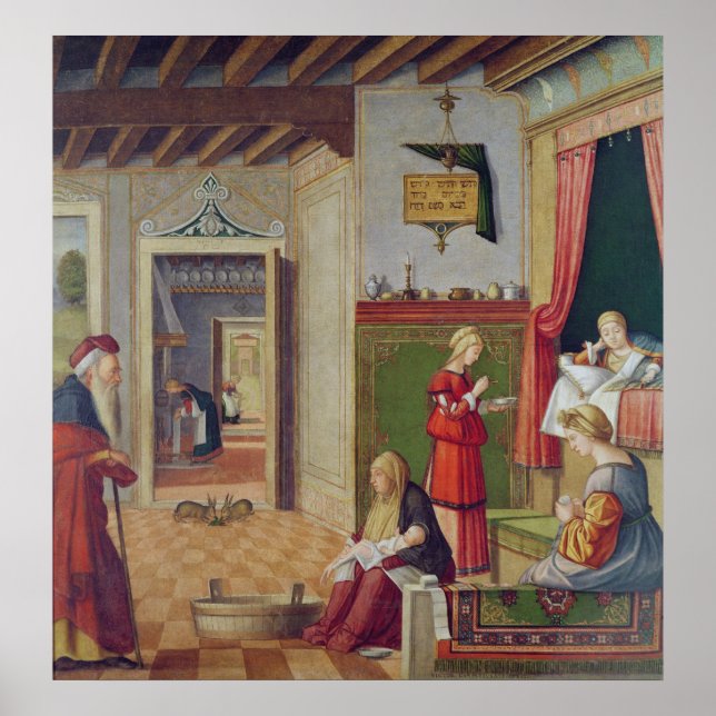 Poster La naissance de la Vierge, 1504-08 (Devant)