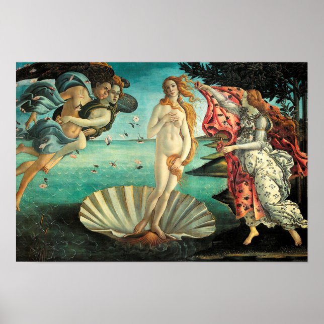 Poster La naissance de Vénus - Art classique de Botticell (Devant)