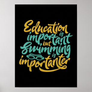 Poster La natation est important Amusant nageurs Lover Ca