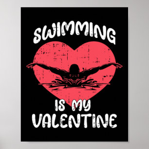 Poster La natation est mon cœur de la Saint-Valentin Amou