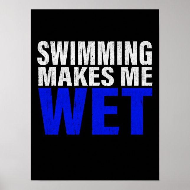 Poster La Natation Me Fait Me Faire Fouiller Longs T-Shir (Devant)