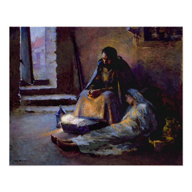 Poster La Nativité De Gari Melchers, 1891. Bébé (Devant)