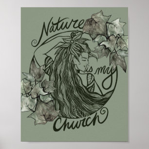 Poster La nature est ma déesse druide de l'Église