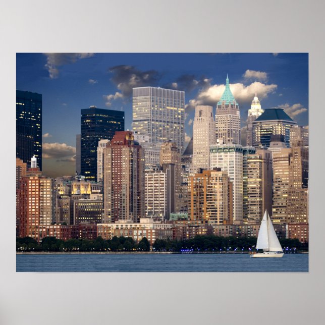 Poster La navigation sur la rivière Hudson à New York (Devant)