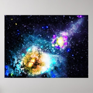 Poster La nébuleuse colorée de l'espace de galaxie tient