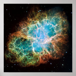 Poster La nébuleuse du crabe (télescope Hubble)