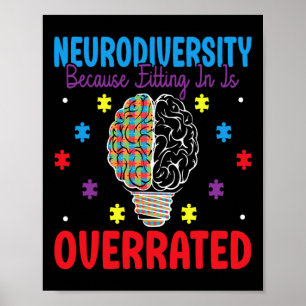 Poster La Neurodiversité Parce Qu'Elle S'Assied À L'Autis
