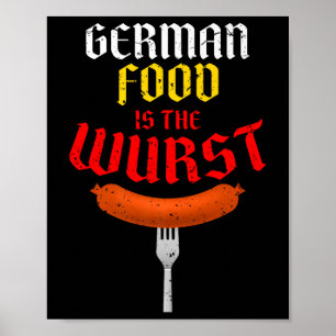 Poster La Nourriture Allemande Est La Wurst. Costume faci