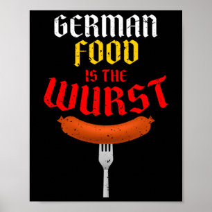 Poster La Nourriture Allemande Est La Wurst. Costume faci