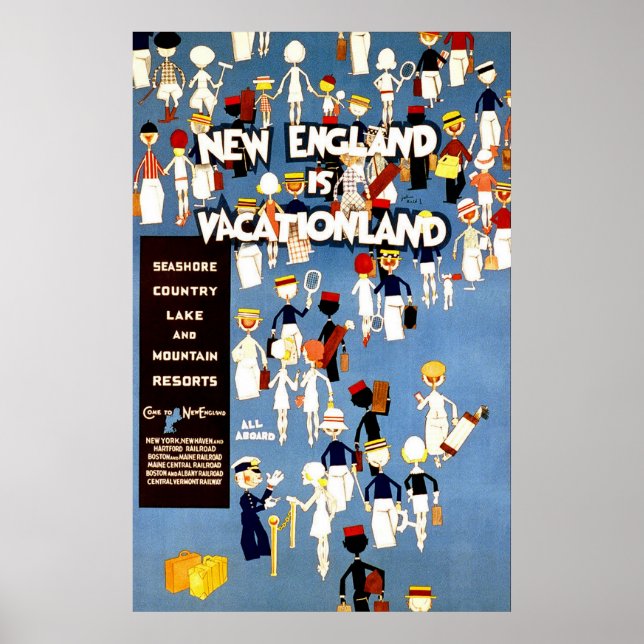 Poster La Nouvelle-Angleterre est Vacationland (Devant)