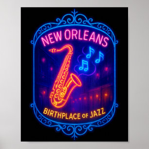 Poster La Nouvelle-Orléans, Louisiane, berceau du Jazz
