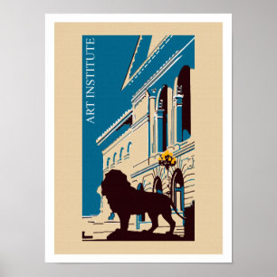 Poster La nouvelle rétro publicité de Chicago d'institut
