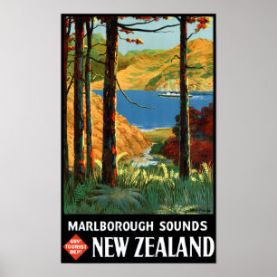 Poster La Nouvelle Zélande Marlborough retentit le poste