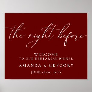 Poster La Nuit Avant le Dîner de Répétition de Mariage Bi