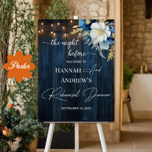 Poster La nuit avant le Mariage en bois bleu