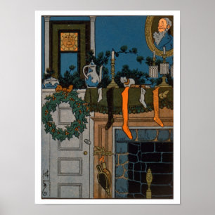 Poster La nuit avant Noël par Denlow, 1903 (couleur