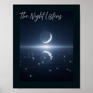 Poster 🖼️ La Nuit Écoute - Crescent Moon & Star
