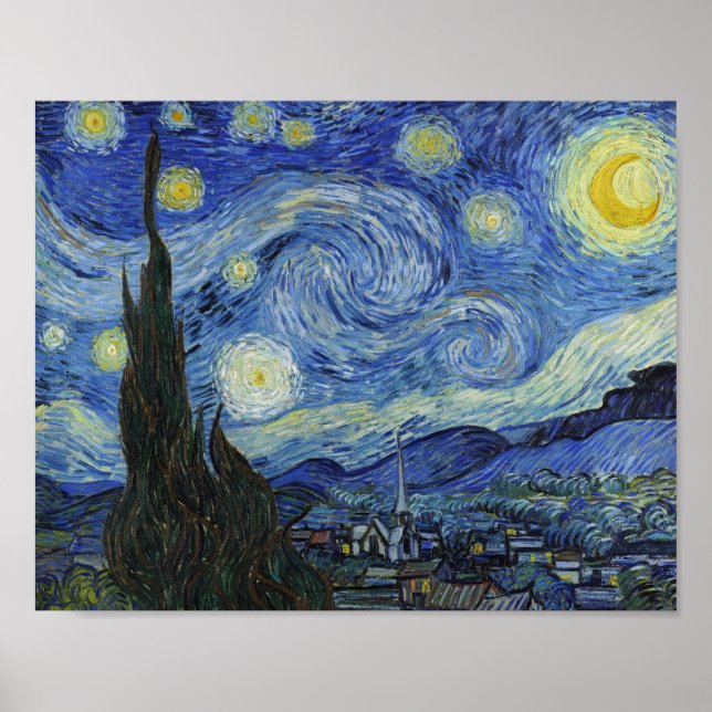 Poster La nuit étoilée de Van Gogh (Devant)