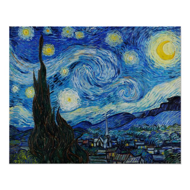 Poster La nuit étoilée de Vincent Van Gogh (Devant)