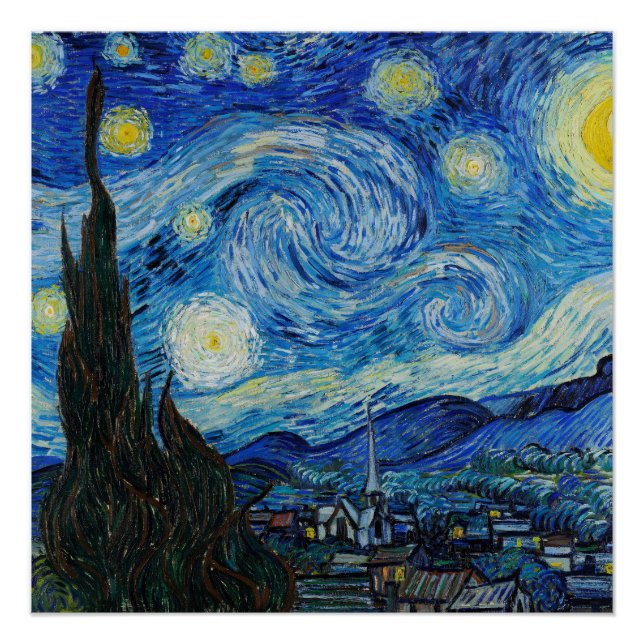 Poster La nuit étoilée de Vincent Van Gogh (Devant)