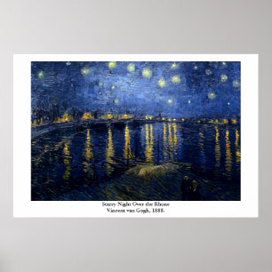 Poster La nuit étoilée de Vincent van Gogh sur le Rhône