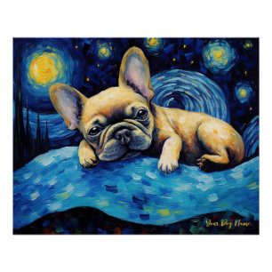 Poster La nuit étoilée - French Bulldog 003 - Qian wan G
