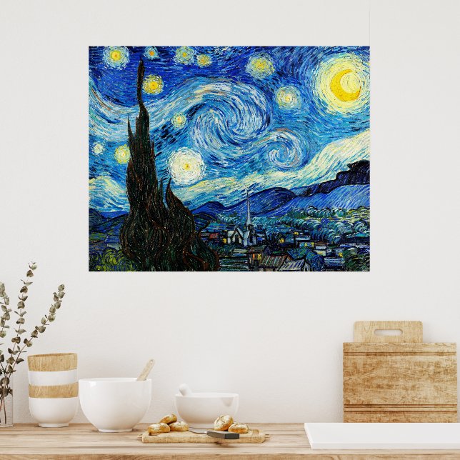 Poster La nuit étoilée par Vincent Van Gogh (Cuisine)
