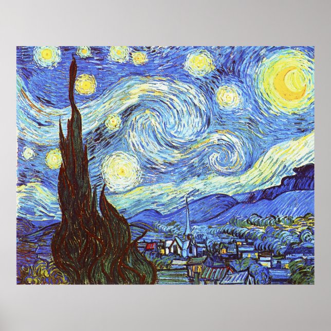 Poster La nuit étoilée, Vincent van Gogh (Devant)