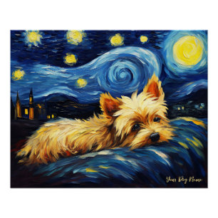 Poster La nuit étoilée - Yorkshire Terrier Dog 003 - Qia