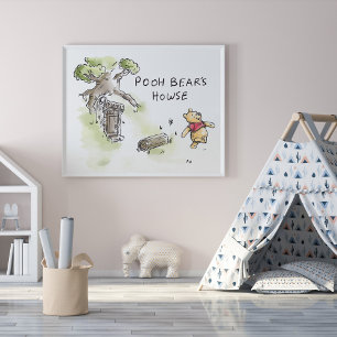 Poster La nurserie de la maison de l'ours Pooh