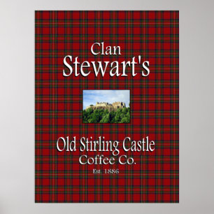 Poster La Old Stirling Castle Coffee Co de Clan Stewart.