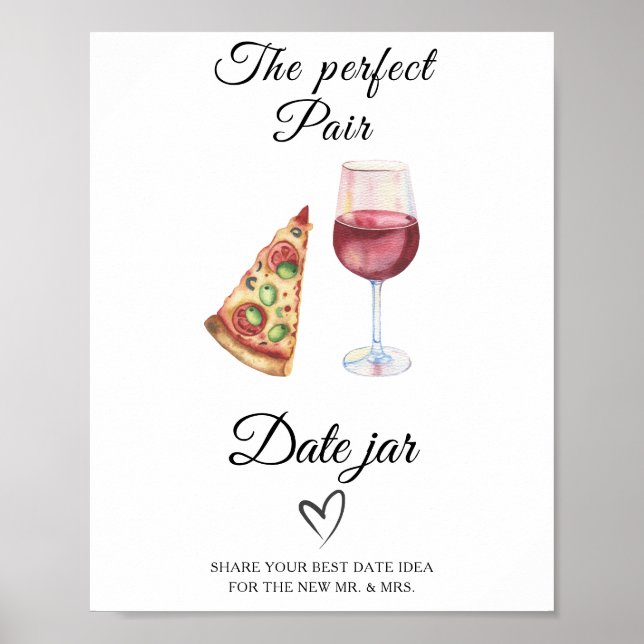Poster La paire parfaite Douche nuptiale Date idées nuit (Devant)
