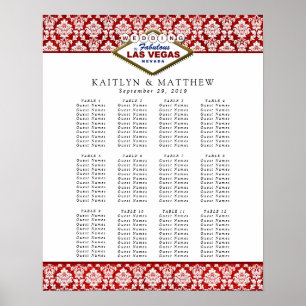 Poster La Parties scintillant Damask Las Vegas Mariage Co