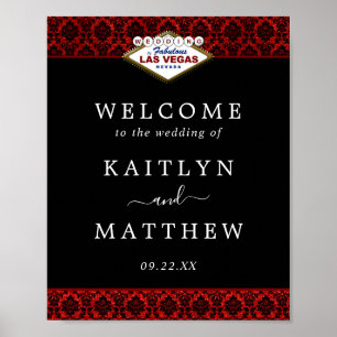 Poster La Parties scintillant Damask Las Vegas Mariage Co