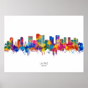 Poster La Paz Bolivia Skyline