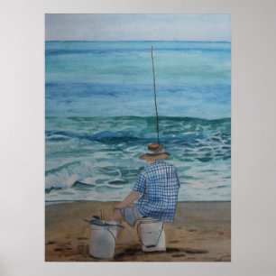 Poster La pêche dans l'océan Art Archival Imprimer
