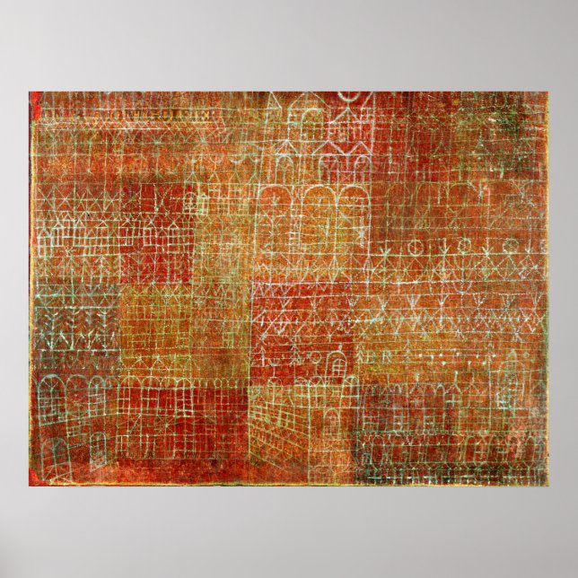 Poster La peinture abstraite de Paul Klee, Cathédrale, (Devant)