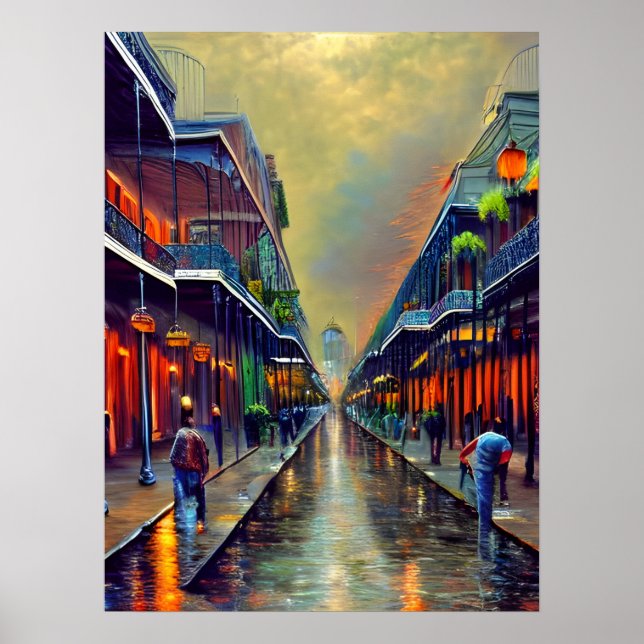 Poster La peinture Art numérique du quartier français (Devant)