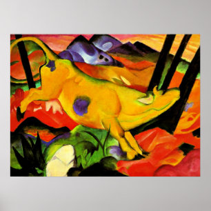 Poster La peinture de Franz Marc, La vache jaune