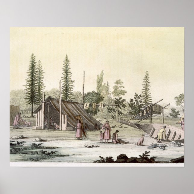 Poster La Perouse à Port Francesci (gravure sur couleur) (Devant)