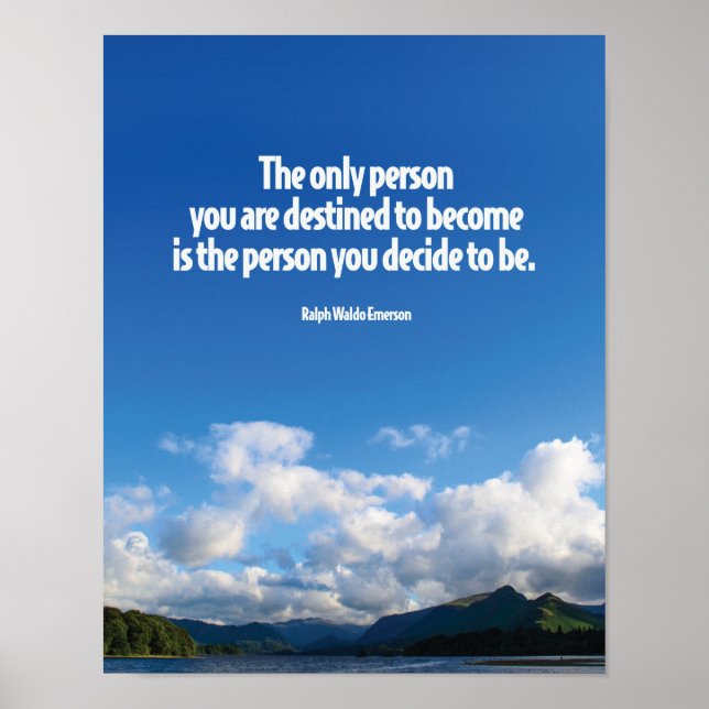 Poster La Personne Que Vous Décidez D'Être Citation Motiv (Devant)