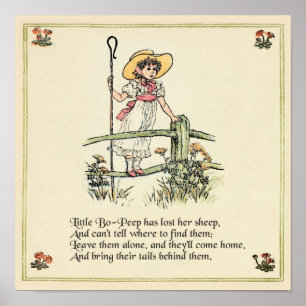 Poster La petite Bo-Peep : Classique Kate Greenaway Nurse