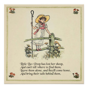 Poster La petite Bo-Peep : Classique Kate Greenaway Nurse