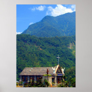 Poster La petite église dans les montagnes