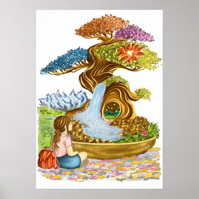 Poster La petite fille et son Bonzaï géant. (Devant)