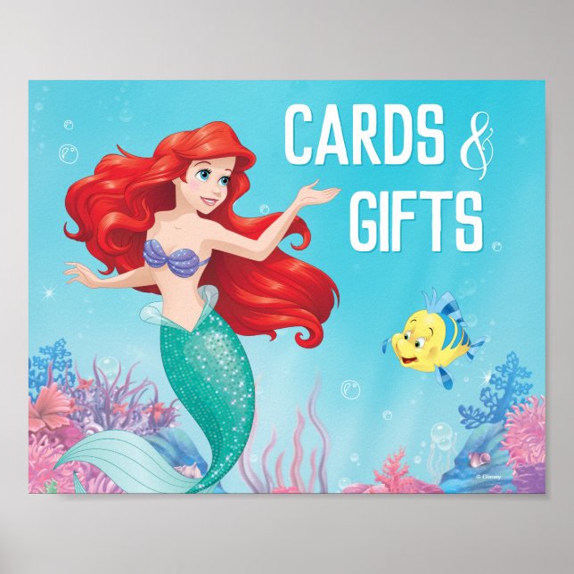 Poster La Petite Sirène | Baby shower Cartes et Cadeaux (Devant)