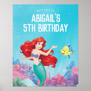 Poster La Petite Sirène Pool Party Anniversaire Bienven