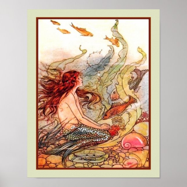 Poster "La petite sirène" vers 1920 par Eleanor Abbott (Devant)